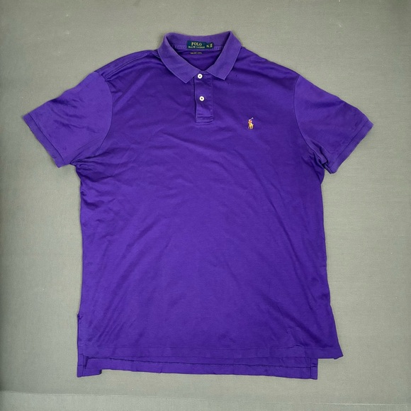 Polo Ralph Lauren Men’s Purple Pima Soft Touch Short Sleeve Polo Shirt Size XL - Picture 2 of 8